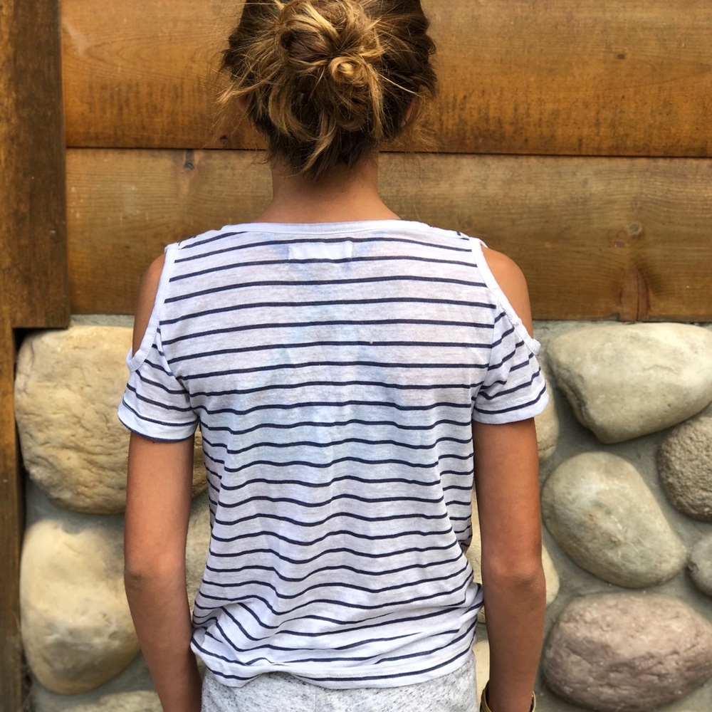 ONLY THE BEST VIBES striped T - Picture 3 of 8